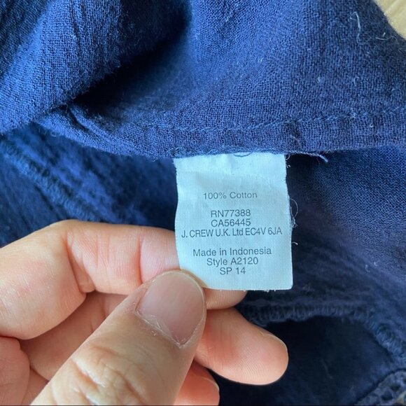 J. Crew Pom Pom Navy Beach Cover Up Tunic Top - Picture 10 of 14